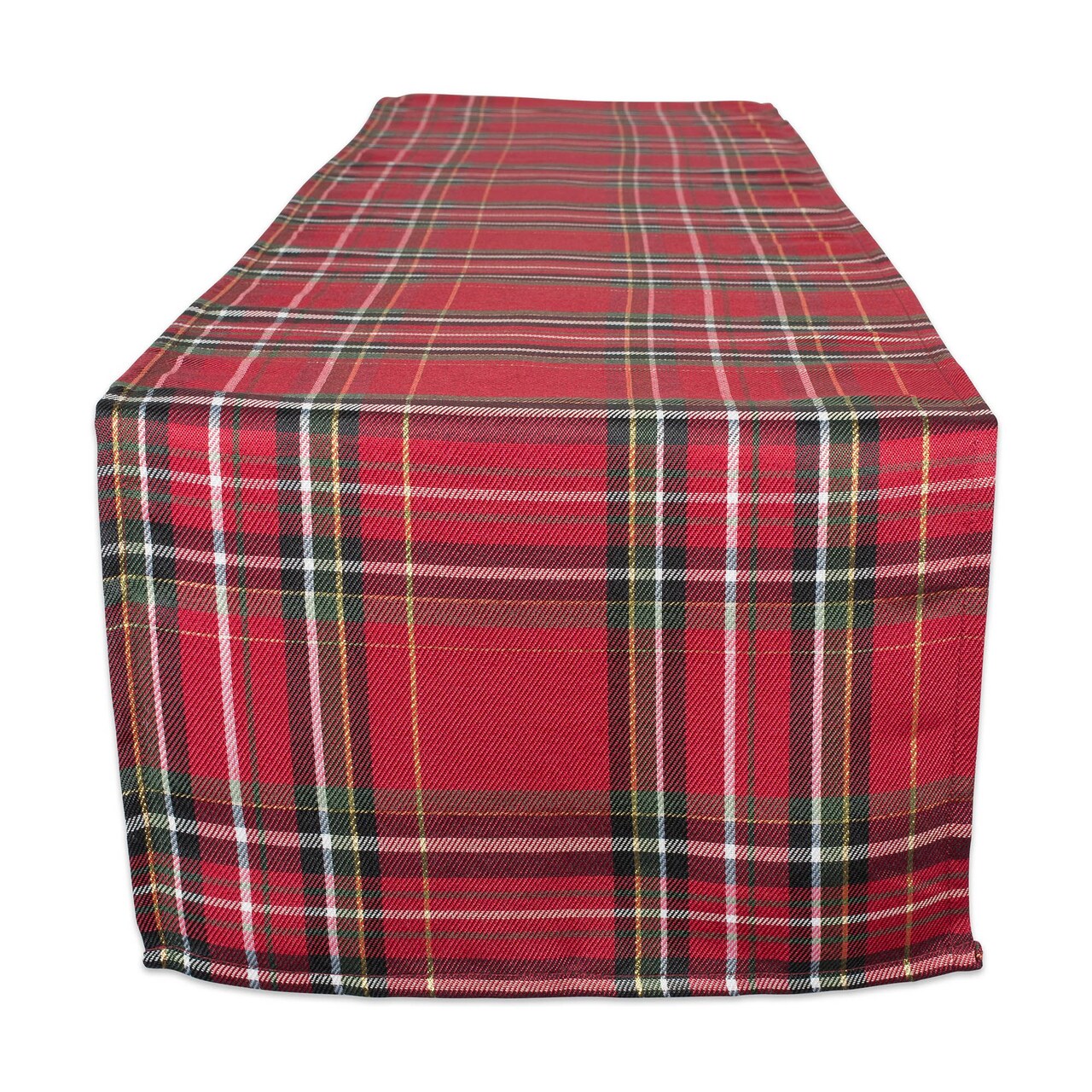 Contemporary Home Living Glen Plaid Table Runner - 72" - Red and Black